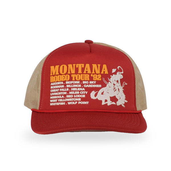 92 Tour Trucker Cap - Ruby/Tan - front