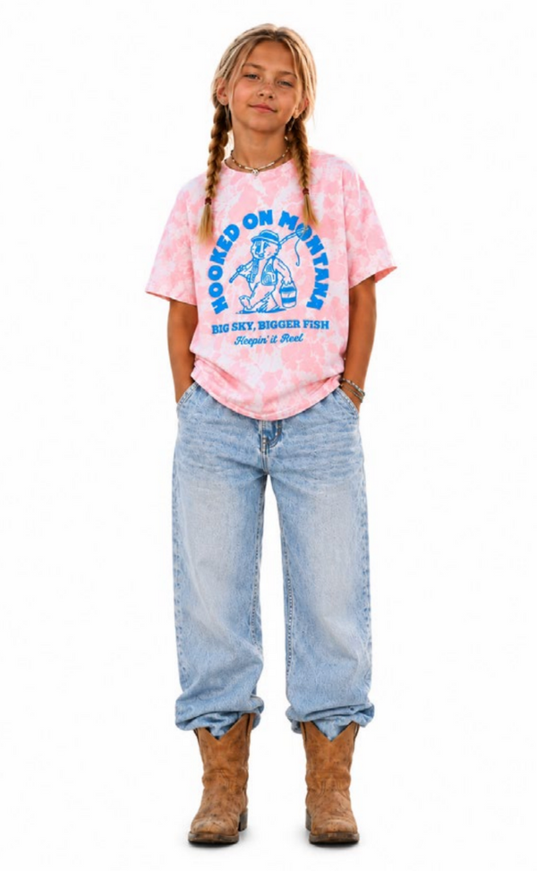 Hooked Tee - Kids Rose Tie Dye