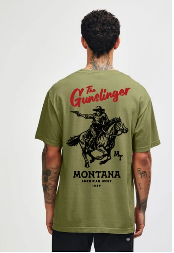 Gunslinger Tee - Men's Faded Army