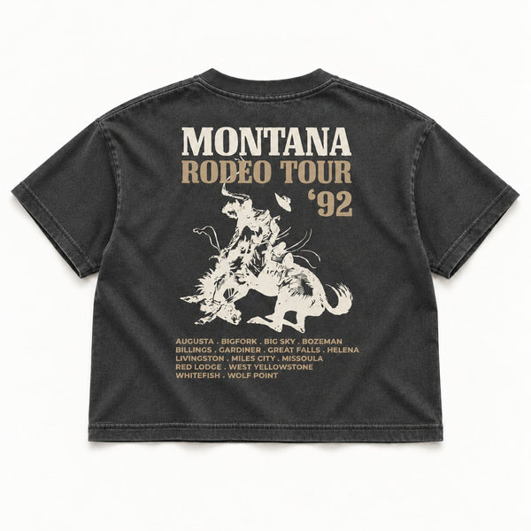'92 Tour Crop Tee - Women's Faded Black, back