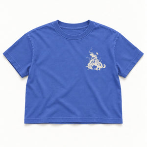 '92 Tour Crop Tee - Women's Faded Lapis, front