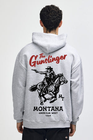 Gunslinger Hoodie - Grey Heather, back