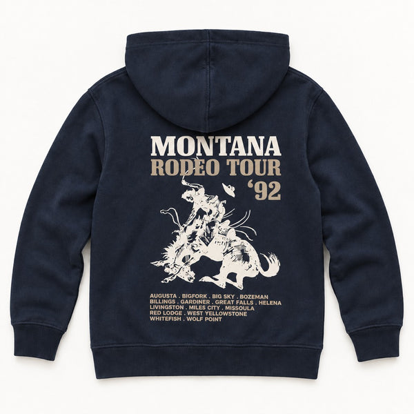 92 Tour Hoodie - Kids Navy - back flat lay