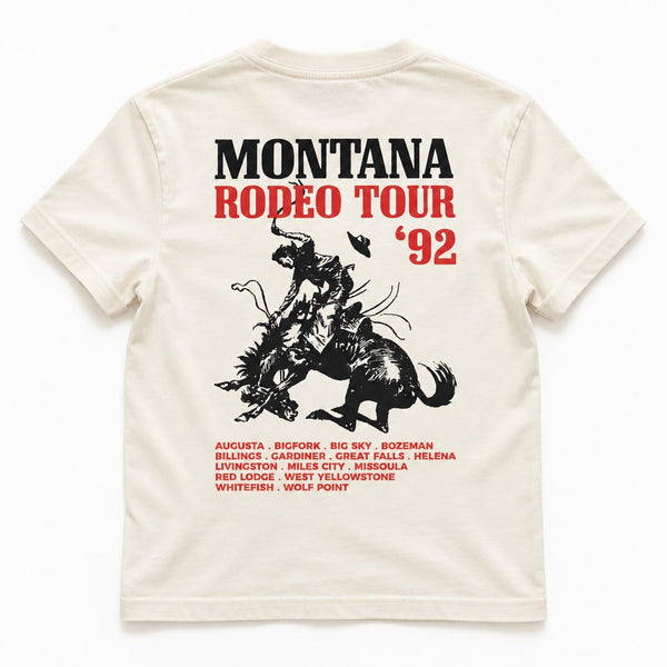 92 Tour Tee - Youth Natural - back flat lay