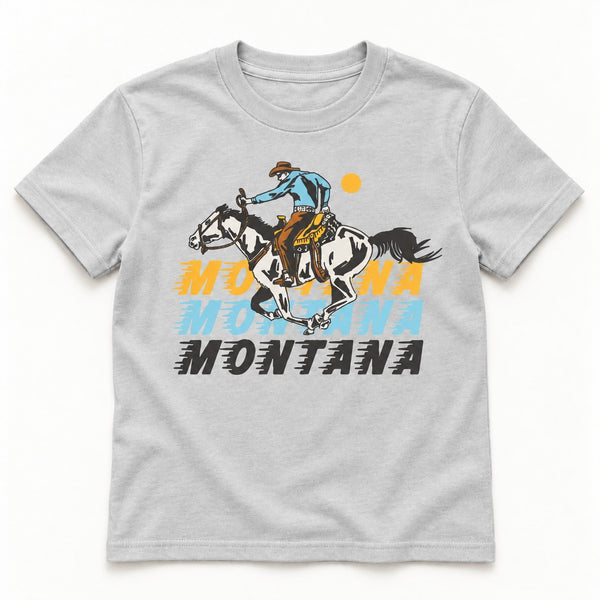 Bandit Tee - Kids Athletic Grey - front flat lay