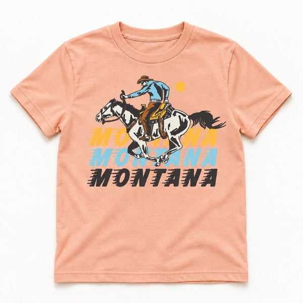 Bandit Tee - Kids Peach - front flat lay