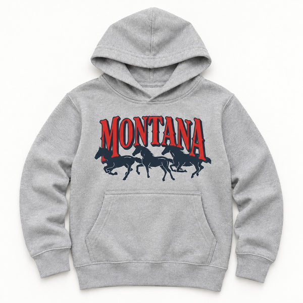 Herd Hoodie - Kids Grey Heather - front flat lay