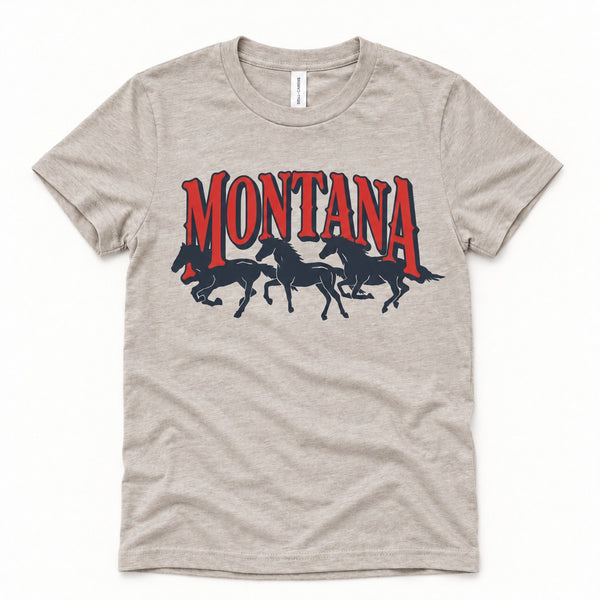 Herd Tee - Kids Heather Dust - front flat lay