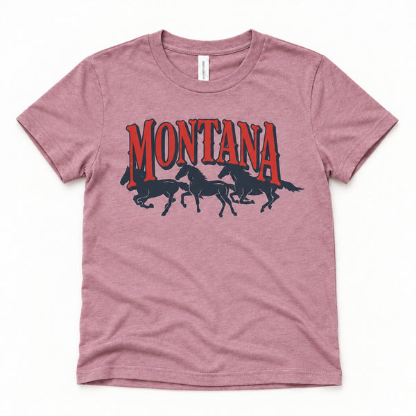 Herd Tee - Kids Heather Orchid - front flat lay
