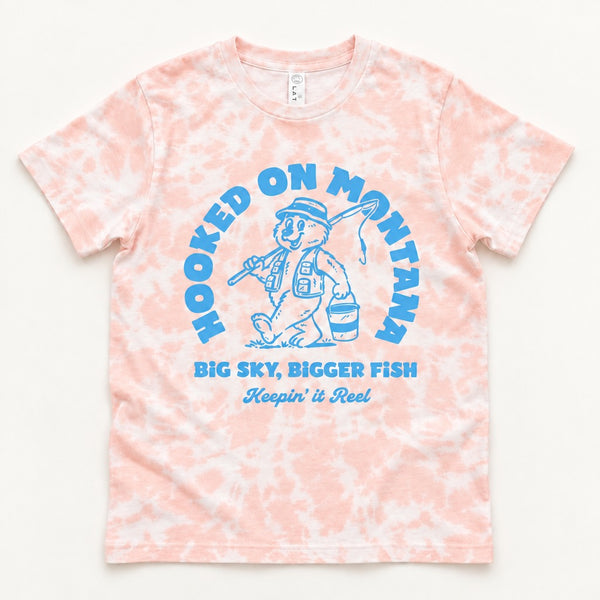 Hooked Tee - Kids Rose Tie Dye - front flat lay