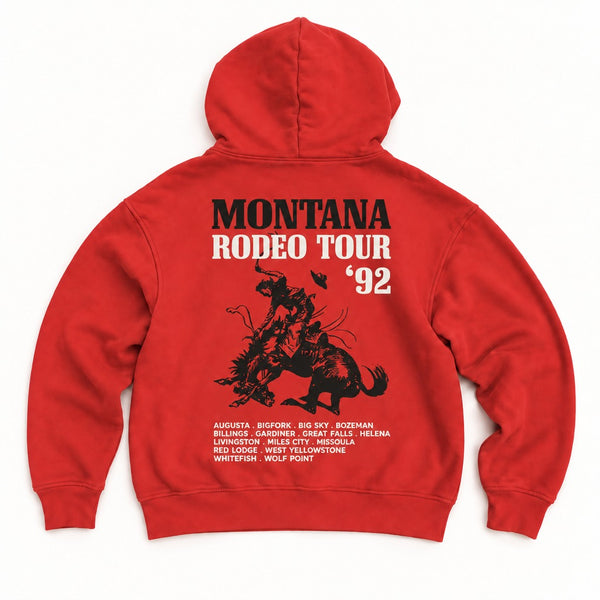 92 Tour Hoodie - Cherry - back flat lay
