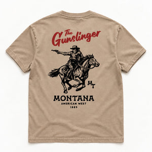 Gunslinger Tee - Men's Faded Brown - back flat lay
