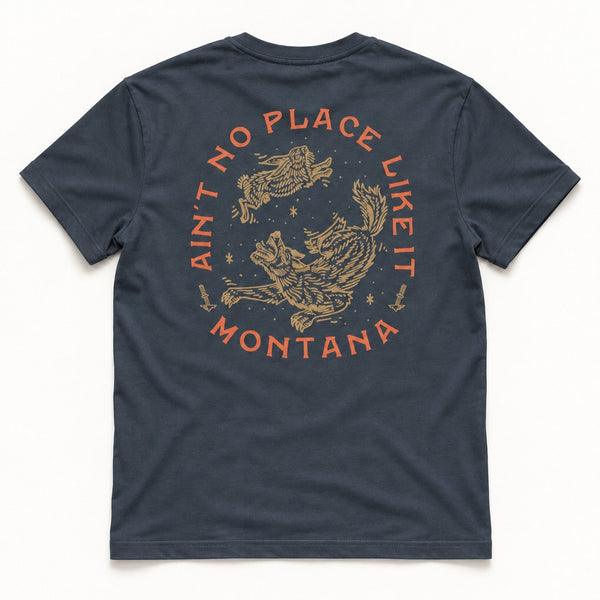 Howler Tee - Men's Petrol Blue - back flat lay