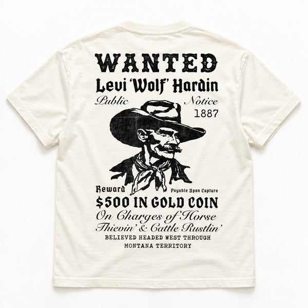 Outlaw Tee - Men's Cream - back flat lay