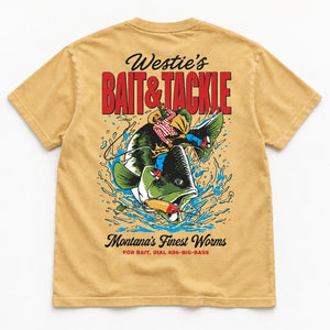 Westie's Tee - Men's Faded Mustard - back flat lay
