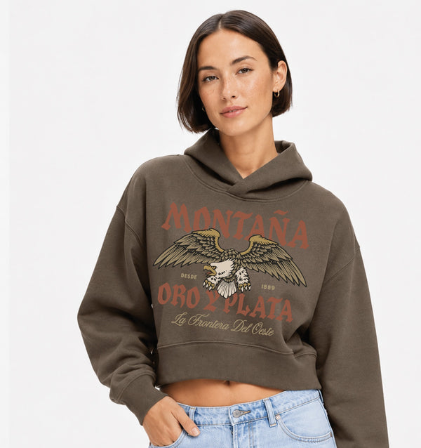 Miner Crop Hoodie - Women's Coffee