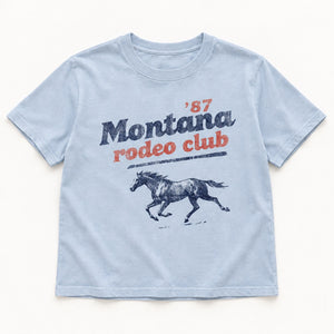 87 Rodeo Club Tee - Women's Light Washed Denim - front flat lay