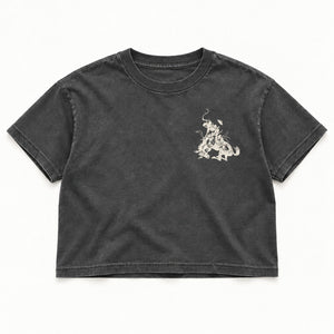 92 Tour Crop Tee - Women's Faded Black - front flat lay