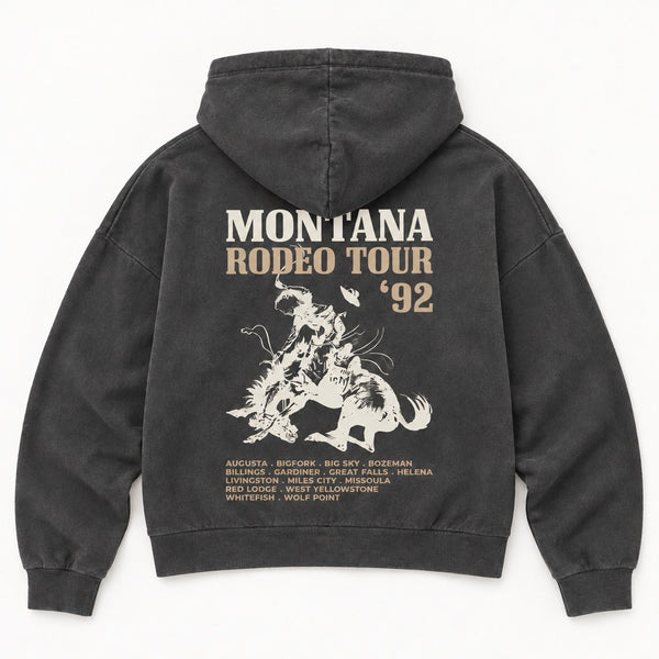 92 Tour Hoodie - Women's Pigment Black - back flat lay