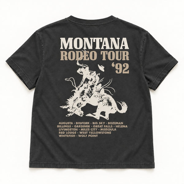92 Tour HW Tee - Women's Dark Grey - back flat lay