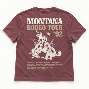 92 Tour HW Tee - Women's Washed Maroon - back flat lay