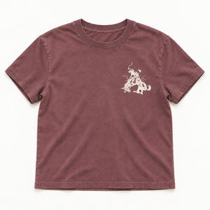 92 Tour HW Tee - Women's Washed Maroon - front flat lay
