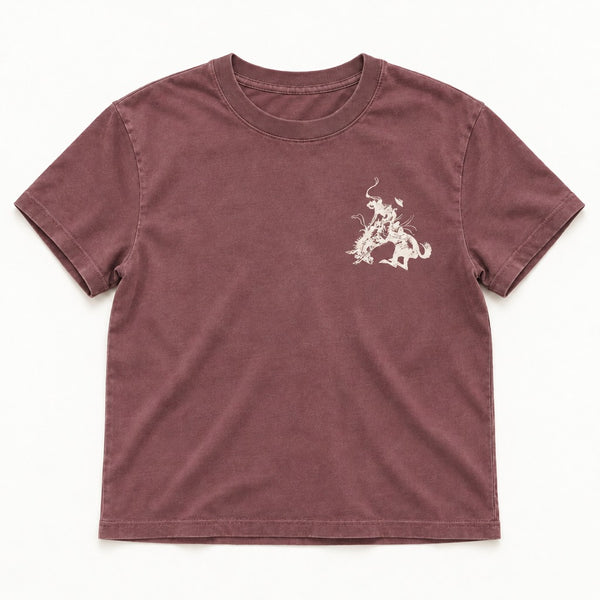 92 Tour HW Tee - Women's Washed Maroon - front flat lay