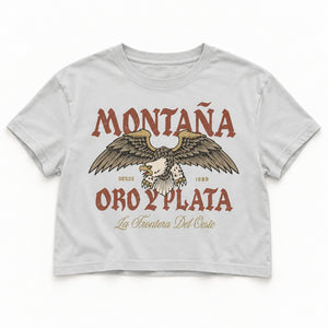 Miner Crop Tee - Women's Pigment Lunar Rock - front flat lay
