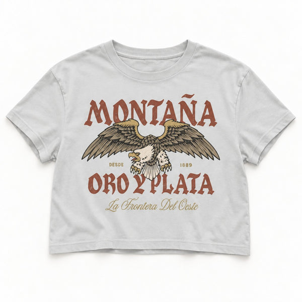 Miner Crop Tee - Women's Pigment Lunar Rock - front flat lay