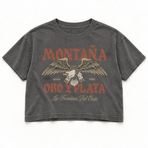 Miner Crop Tee - Women's Pigment Tornado - front flat lay