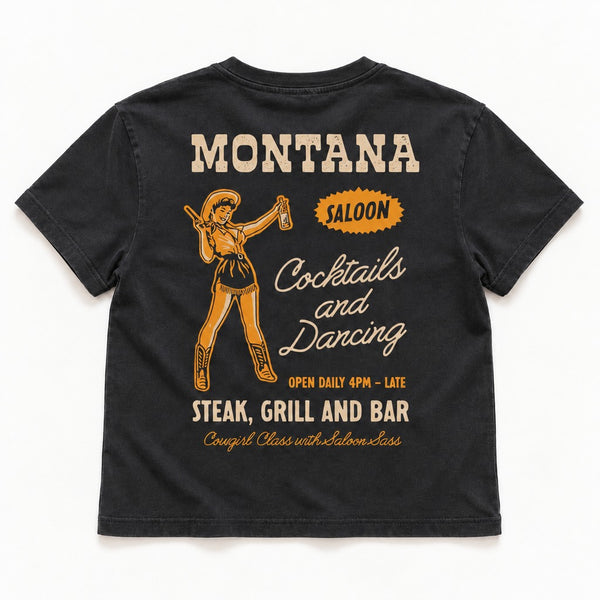 Saloon Tee - Women's Vintage Black - back flat lay