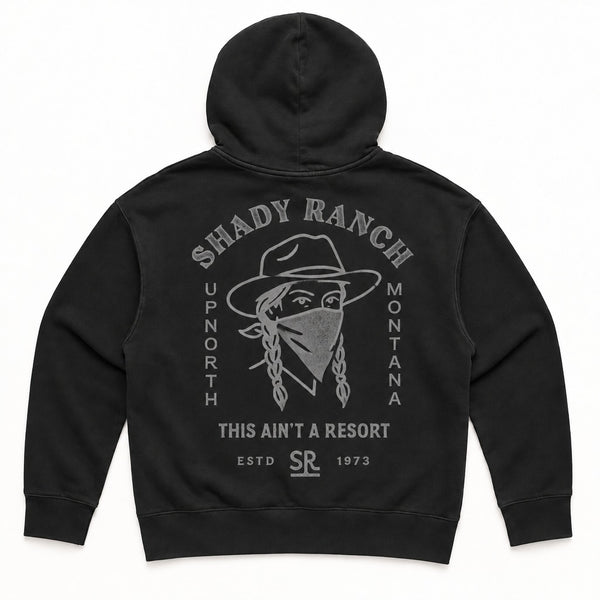Shady Ranch Hoodie - Women's Pigment Black - back flat lay