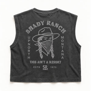 Shady Ranch Muscle Tee - Women's Faded Black, back