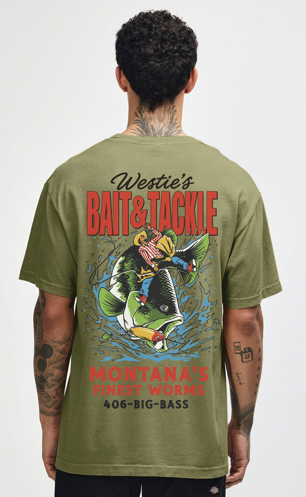 Westie's Tee - Men's Faded Army